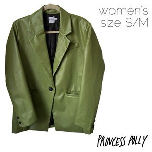 Princess Polly Green Leather Blazer
